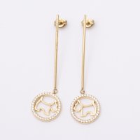 AGATHA PARIS/アガタ パリ AGATHA PARIS スコッティロングピアス、パヴェメダリオンスコッティ、クリスタル／ゴールド/508077972