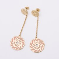 AGATHA PARIS/アガタ パリ AGATHA PARIS トレッチヤロングピアス、エナメルローズ、ホワイト／シルバー/508077974