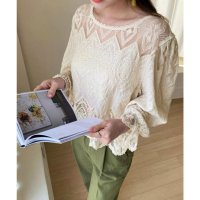 miniministore/ミニミニストア miniministore レース透かし袖ボリュームブラウス 春夏/508078171