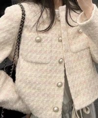 SEU/エスイーユー SEU パールボタンノーカラーツイードジャケット/508078207