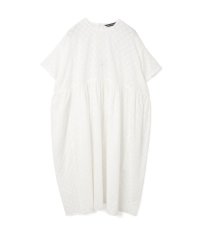 mizuiro ind/mizuiro ind カットジャガードクルーネックギャザーワンピース/508078346