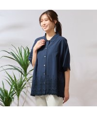 PISANO/刺繍加工・裾フリンジシャツブラウス/508078541