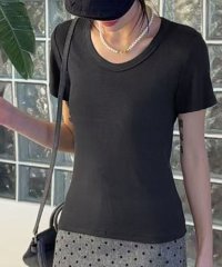 LOWO/ロワ LOWO クルーネックレーヨンTシャツ/508078886