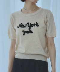 LOWO/ロワ LOWO 刺繍ロゴ入り半袖ニット素材Tシャツ/508078897