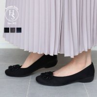 HS/エイチエス HS 【日本製】 HS フラワーモチーフスエードパンプス/508079141