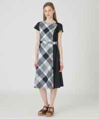 BLUE LABEL CRESTBRIDGE/クレストブリッジチェックライトクロッシングツイル切替ドレス/508035664