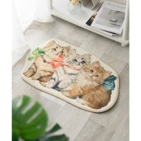 Jubilee/ジュビリー Jubilee もこもこ起毛マット ネコ型 ダイカットデザイン 猫グッズ/508079562