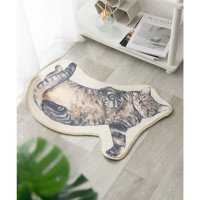 Jubilee/ジュビリー Jubilee もこもこ起毛マット ネコ型 ダイカットデザイン 猫グッズ/508079562