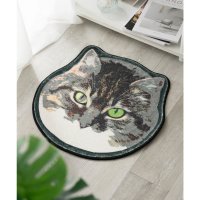 Jubilee/ジュビリー Jubilee もこもこ起毛マット ネコ型 ダイカットデザイン 猫グッズ/508079562