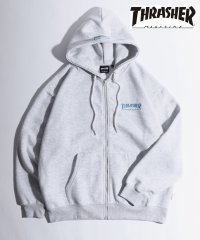 THRASHER/スラッシャー THRASHER ブランドロゴ ワンポイント 刺繍 ジップアップ スウェットパーカー フーディー/508080528