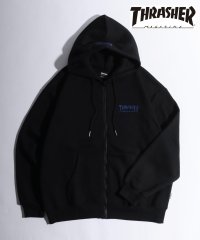 THRASHER/スラッシャー THRASHER ブランドロゴ ワンポイント 刺繍 ジップアップ スウェットパーカー フーディー/508080528