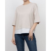 TIGORA/ティゴラ TIGORA レディース 半袖Tシャツ UVカットコットンシアーレイヤードTシャツ TR－9C2045TS (ベージュ)/508081554