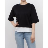 TIGORA/ティゴラ TIGORA レディース 半袖Tシャツ UVカットコットンシアーレイヤードTシャツ TR－9C2045TS (ブラック)/508081555