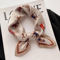 REAL STYLE/リアルスタイル REAL STYLE スカーフ レディース バッグ 小判 シルク100％ 正方形 馬柄 53cm ストール ネックカバー 動物 アニマル 夏 U/508081812