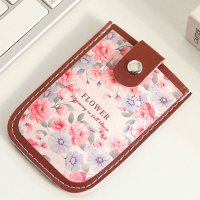 REAL STYLE/リアルスタイル REAL STYLE カードケース 薄型 スリム レディース ホルダー パスケース 定期入れ スライド 引き出し式 フェイクレザー おしゃれ 花/508081828