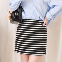REAL STYLE/リアルスタイル REAL STYLE ミニスカート タイト 台形 ボーダー柄 レディース ボトムス 春 夏 薄手 ショート 膝上 ひざ上 コンパクト スリム ウ/508081845
