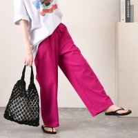 REAL STYLE/リアルスタイル REAL STYLE ワイドパンツ レディース きれいめ カジュアル 春 夏 秋 カラー ウエストゴム ストレッチ ツイル 伸縮性 ボトムス オ/508081847
