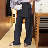 REAL STYLE/リアルスタイル REAL STYLE スカート付きパンツ ワイドパンツ ロング ラップスカート スラックス レディース ボトムス 韓国 レイヤード風 重ね着風 /508081850