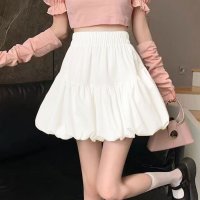 REAL STYLE/リアルスタイル REAL STYLE バルーンスカート レディース ミニスカート 大人 インナーパンツ付き フレア 韓国 ウエストゴム バレエコア かわいい 薄/508081852