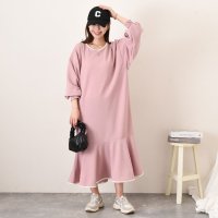 REAL STYLE/リアルスタイル REAL STYLE ワンピース レディース 長袖 春 ロング きれいめ エンボス 速乾 マーメイド Aライン 無地 おしゃれ 体型カバー オフ/508081855