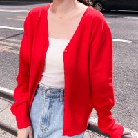 REAL STYLE/リアルスタイル REAL STYLE カーディガン レディース ニット 春 秋 薄手 Vネック カラー 洗える 長袖 通勤 オフィス 事務 ビジネス シンプル /508081860