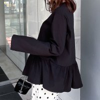 REAL STYLE/リアルスタイル REAL STYLE カットソー レディース 長袖 綿 コットン トップス Tシャツ ロンT 薄手 春 夏 秋 冬 裾フリル フレア ゆったり /508081865