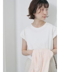 Samansa Mos2 blue/ハシゴレース付きフレンチTシャツ/508081881