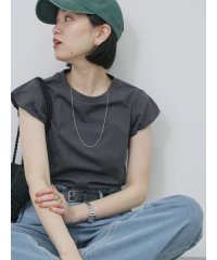 Samansa Mos2 blue/ハシゴレース付きフレンチTシャツ/508081881