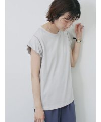 Samansa Mos2 blue/ハシゴレース付きフレンチTシャツ/508081881