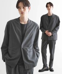 tk.TAKEO KIKUCHI/【WEB限定 マシンウォッシャブル】機能性エアリードライノーカラーセットアップ/ノーカラージャケット&テーパードスラックス/508082220