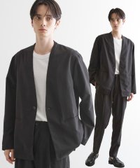 tk.TAKEO KIKUCHI/【WEB限定 マシンウォッシャブル】機能性エアリードライノーカラーセットアップ/ノーカラージャケット&テーパードスラックス/508082220