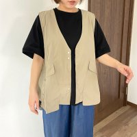 CRB/シーアールビー CRB ナイロン風ボタンベスト/508082228