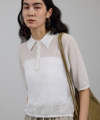 サロン　アダム　エ　ロペ/シアークレープクロップドポロシャツ/508082365