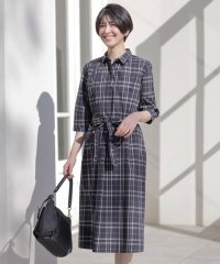 J.PRESS LADIES/【洗える】コンパクトチェック シャツカラー ワンピース/508083254