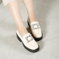 ALL BLACK/オールブラック ALL BLACK ビジュー ローファー/507440890