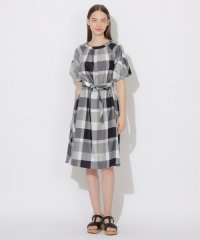 BLUE LABEL CRESTBRIDGE/【WEB限定】クレストブリッジチェッククロッシングツイルパフスリーブドレス/508035666