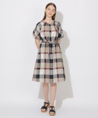 BLUE LABEL CRESTBRIDGE/【WEB限定】クレストブリッジチェッククロッシングツイルパフスリーブドレス/508035666