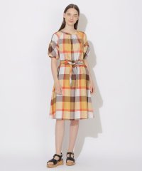 BLUE LABEL CRESTBRIDGE/【WEB限定】クレストブリッジチェッククロッシングツイルパフスリーブドレス/508035666
