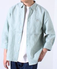 GLOSTER/【GLOSTER/グロスター】フレンチブルドッグ刺繍 リネン 7分袖シャツ/508042124