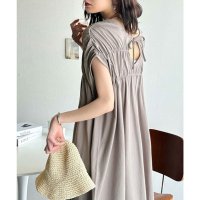 Classical Elf/クラシカルエルフ Classical Elf 旬の素材&デザイン。大人の前後2WAYシルケット加工シャーリングフレアワンピース（ロング）/508082822
