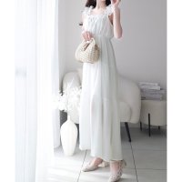 Classical Elf/クラシカルエルフ Classical Elf 【mily bilet】甘くて軽やか。フリルショルダーAラインティアードキャミワンピース(ロング)/508082826