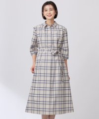 J.PRESS LADIES/【洗える】コンパクトチェック シャツカラー ワンピース/508083254