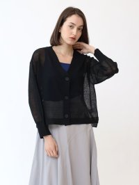 Aga/アーガ Aga シアーVネックカーディガン/508083484