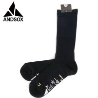 ANDSOX/アンドソックス ANDSOX SUPPORT PILE CREW BLACK [26494/26495]/508083978