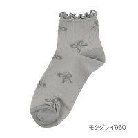 fukuske FUN/フクスケ ファン fukuske FUN 福助 【fukuske FUN(フクスケファン)】 靴下 femieu リボン柄 ショート丈 つま先かかと補強(316/508084474