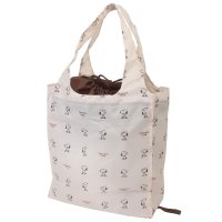 cinemacollection/シネマコレクション cinemacollection スヌーピー エコバッグ ワイド底板付エコバッグ おすわりタイム ピーナッツ カミオジャパン お買い物かばん/508084587