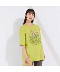 Liliane Burty/フラワープリント×刺繍Tシャツ/508084843