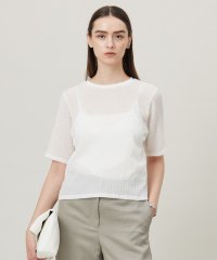 ICB（LARGE SIZE）/【洗える】 シャイニーサッカー クロップドトップス/508086557