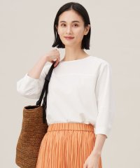 JIYU-KU（SMALL SIZE）/【接触冷感・UVカット・洗える】ストライプコットンハイゲージフォルムスリーブ カットソー/508086570