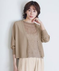 JIYU-KU(LARGE SIZE)/【カタログ掲載・接触冷感・UVカット・洗える】クレープストレッチニット カーディガン/508086587